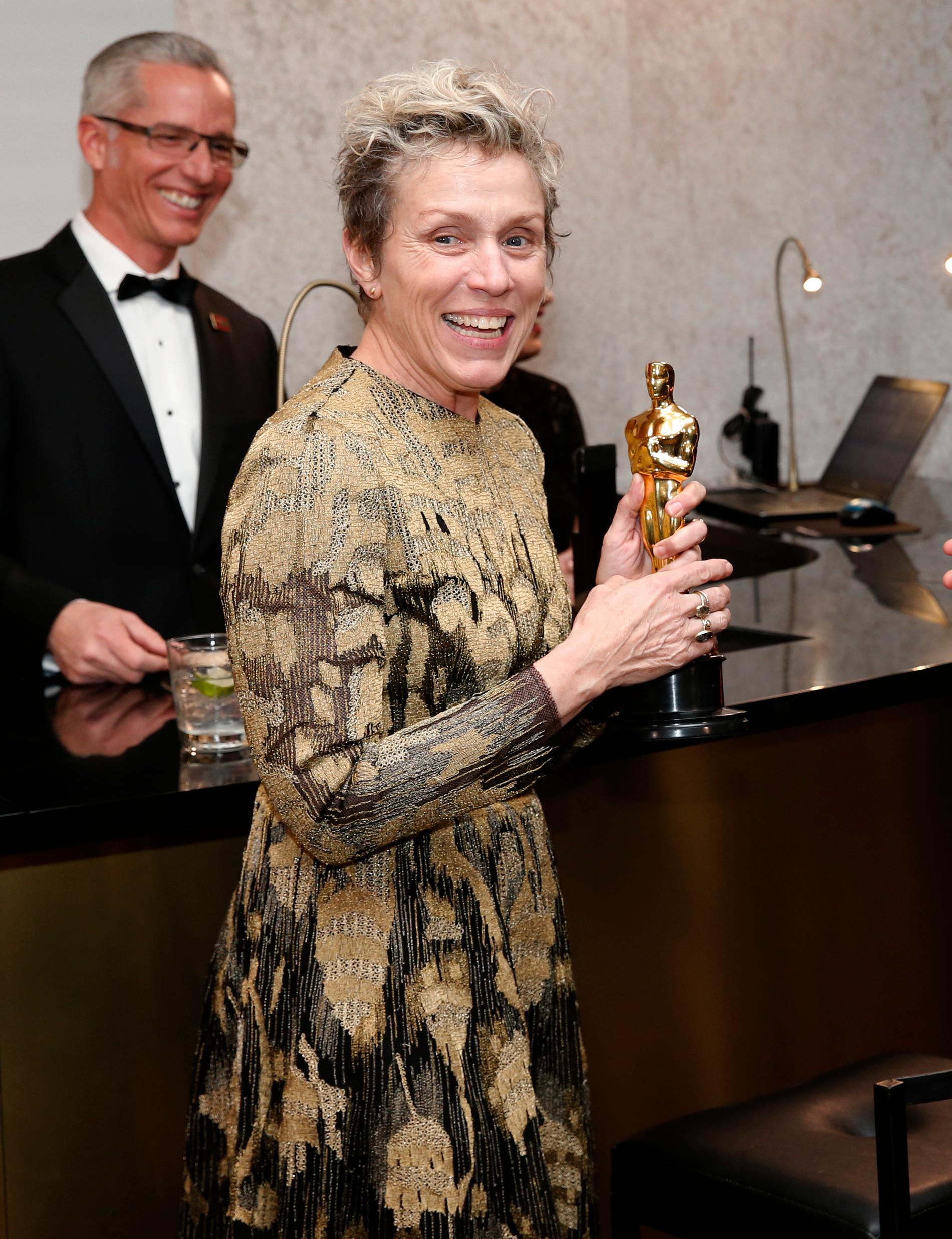 Oscarsvinnaren Frances McDormand blev bestulen på sin statyett. 