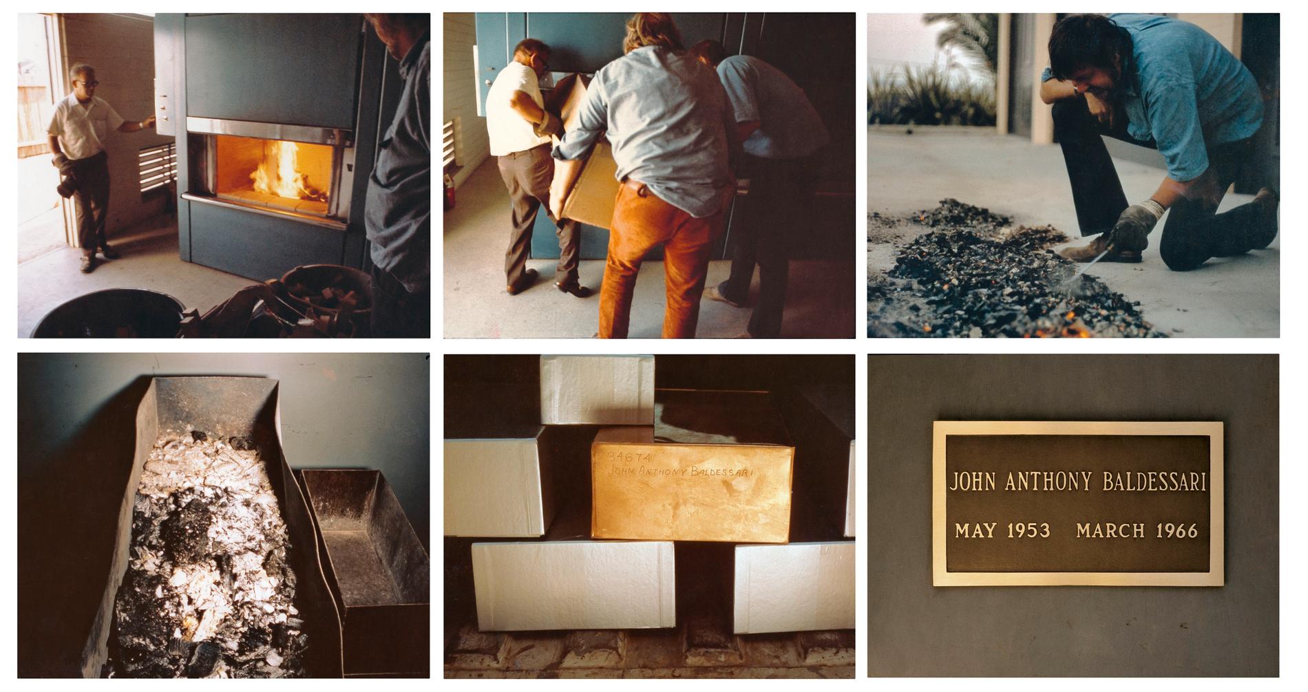 1970 lät John Baldessari kremera de målningar som han gjort mellan 1953 och 1966. På Moderna Museet visas bland annat begravningsurnan med askan som ingår i hans "Cremation Project". Pressbild.