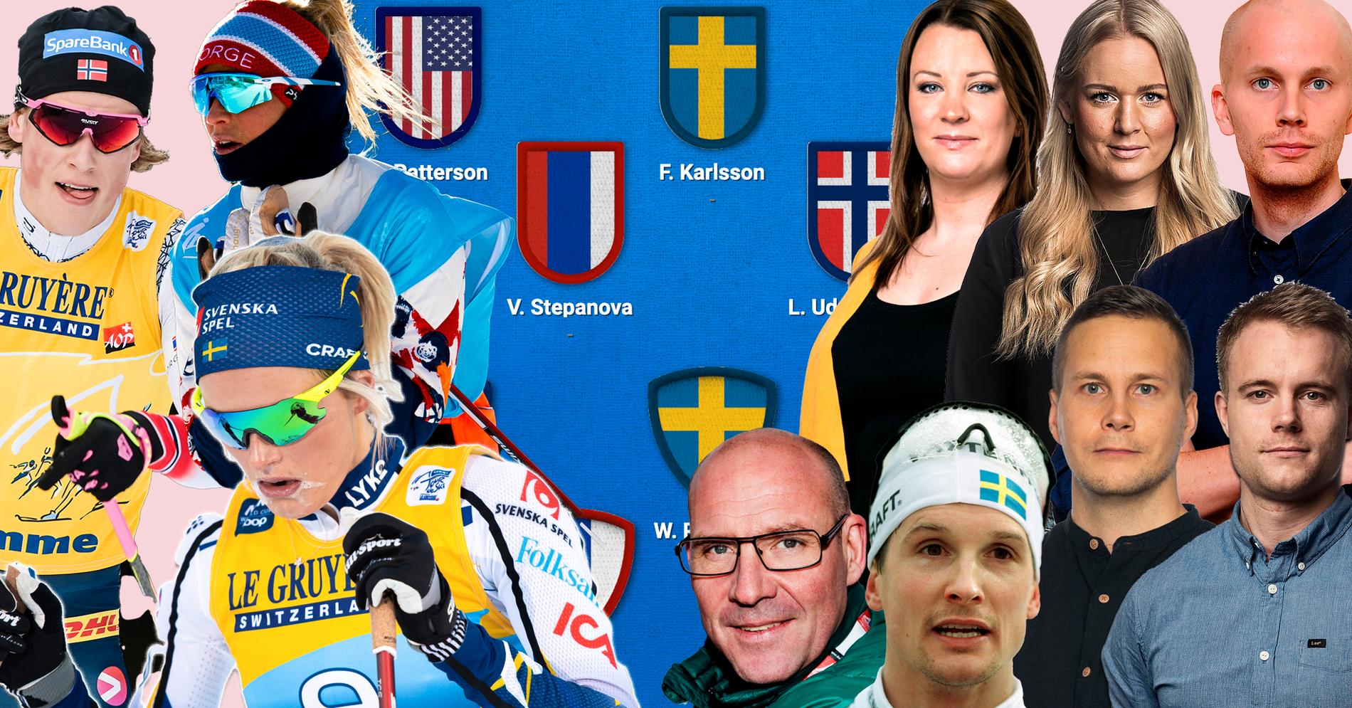 Sportbladets experter samt svenska skidhjältarna Niklas Jonsson och Torgny Mogren har tagit ut sina lag i skidmanager.