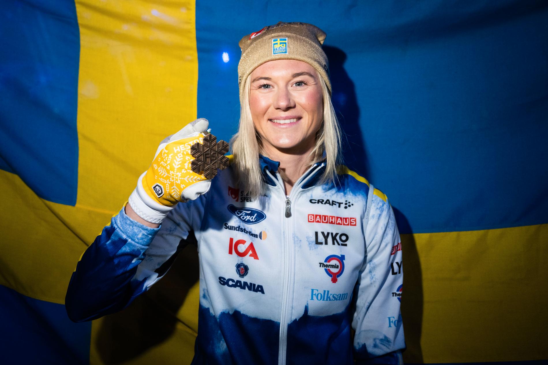 Maja Dahlqvist, som tog brons i sprinten, petas till söndagens sprintstafett. 
