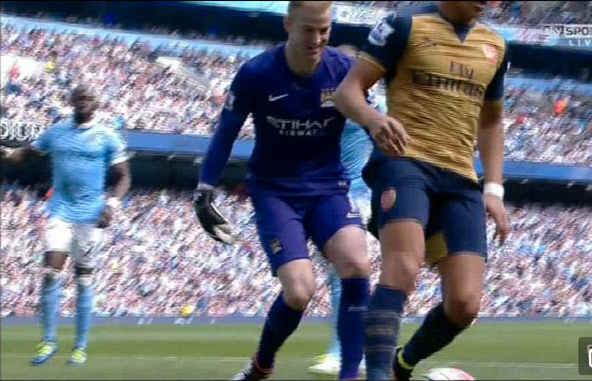 Missen gav Arsenal hörna – som de gjorde mål på. Foto: Sky Sports