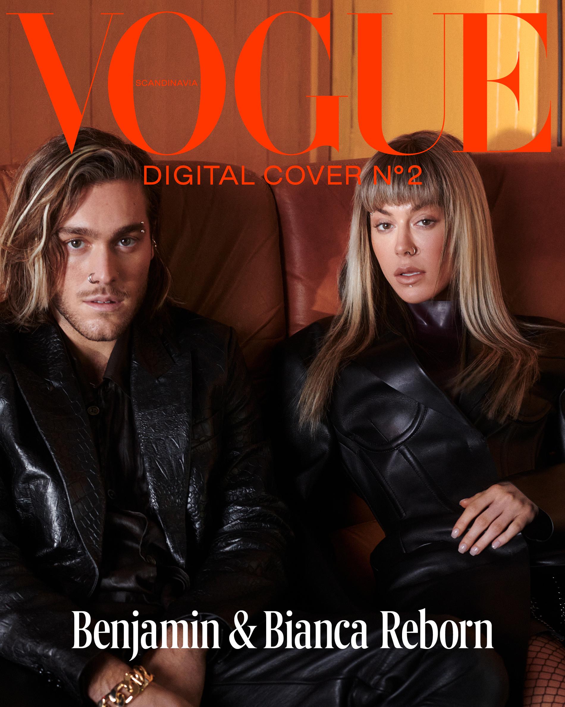 Benjamin och Bianca Ingrosso på digitala Vogue Scandinavia-omslaget.