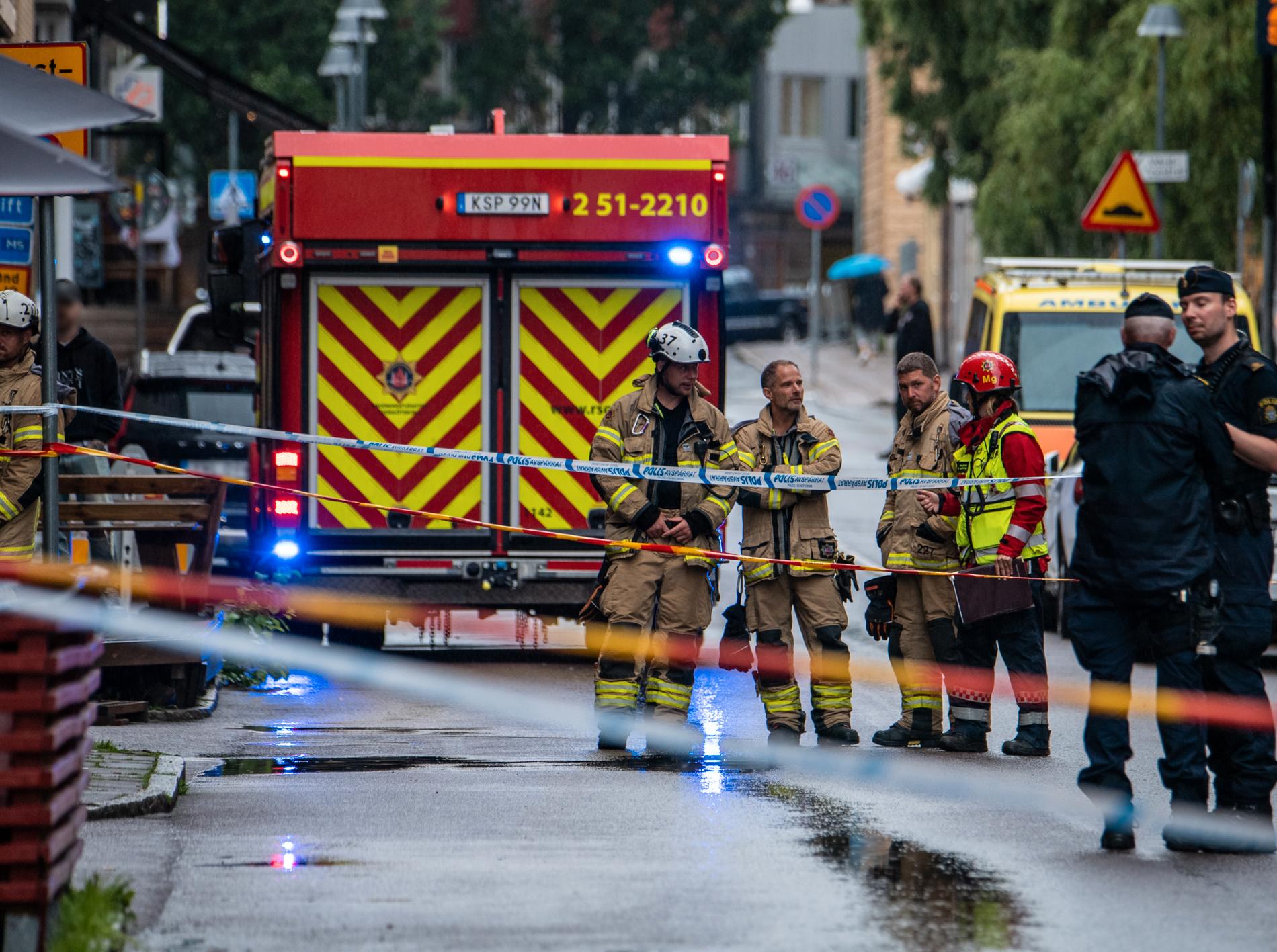 Polis och räddningstjänst på plats i Göteborg. 