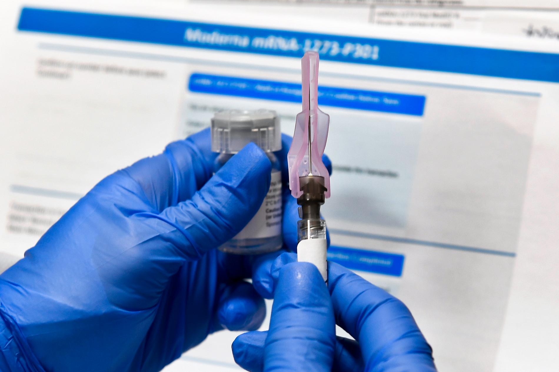 Testandet av amerikanska Modernas covid-19-vaccin inleddes i somras i USA. Arkivfoto.