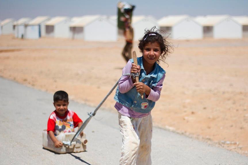 60 procent av invånarna i Azraq-lägret är barn. 