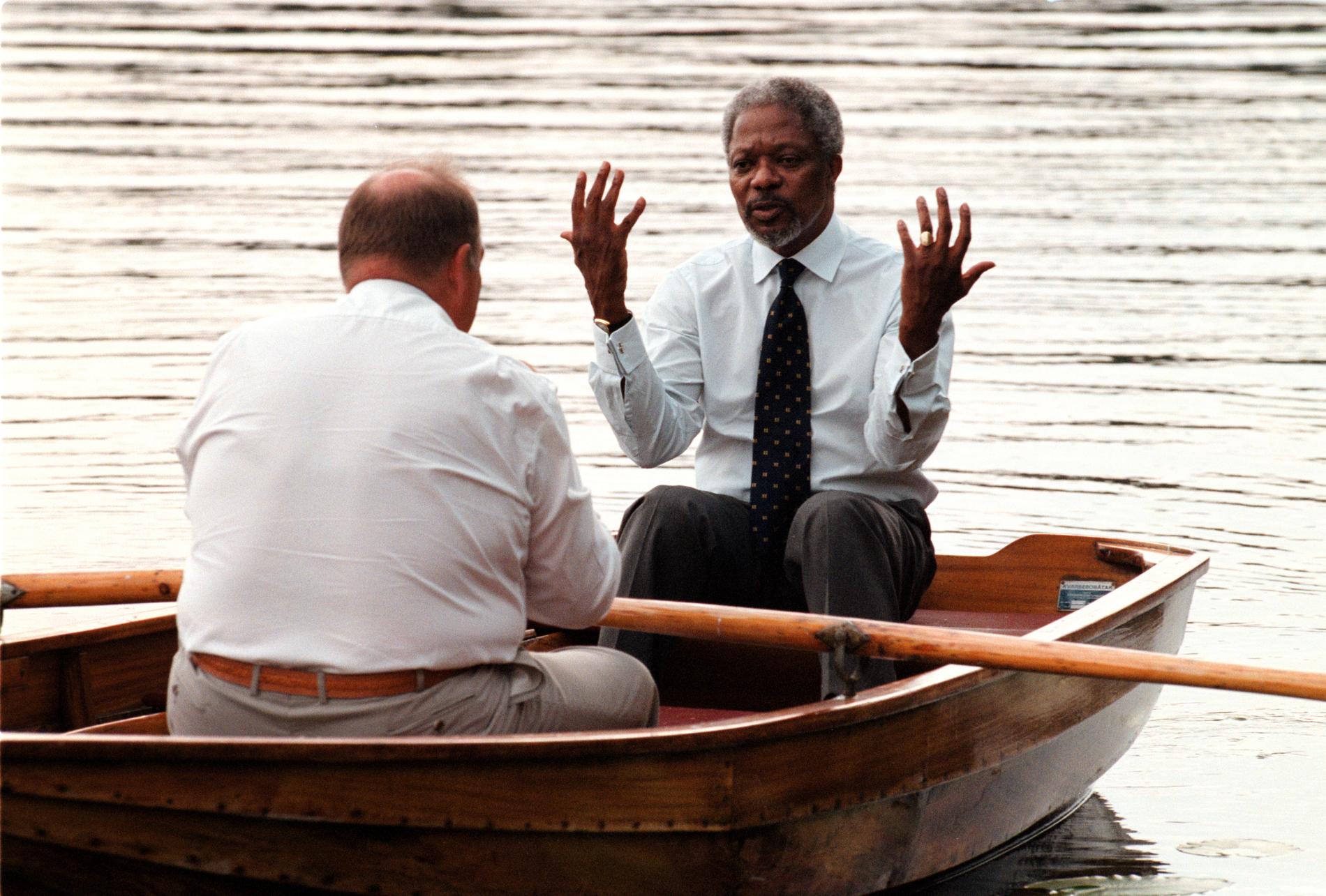 1997: Kofi Annan med Göran Persson i Harpsundsekan.