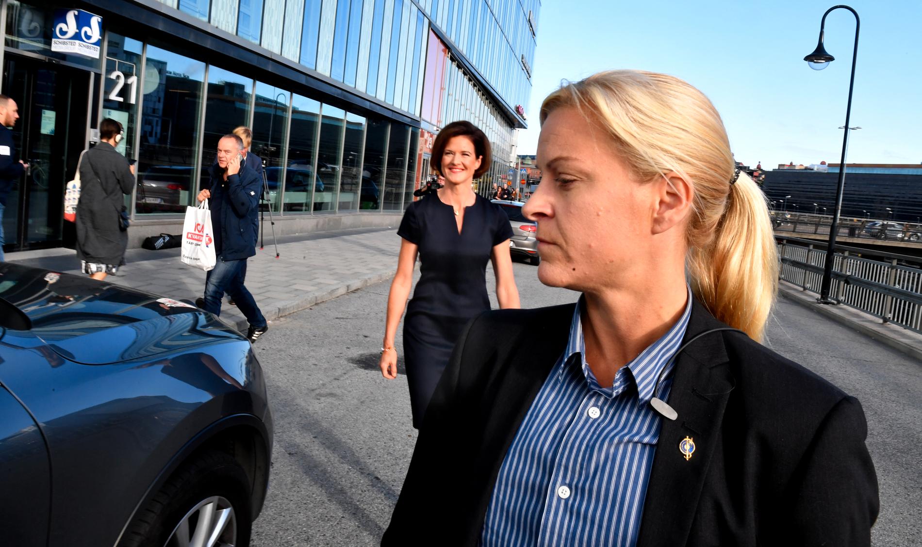 Moderatledaren Anna Kinberg Batra efter att ha intervjuats i Aftonbladets morgon TV på tisdagsmorgonen.