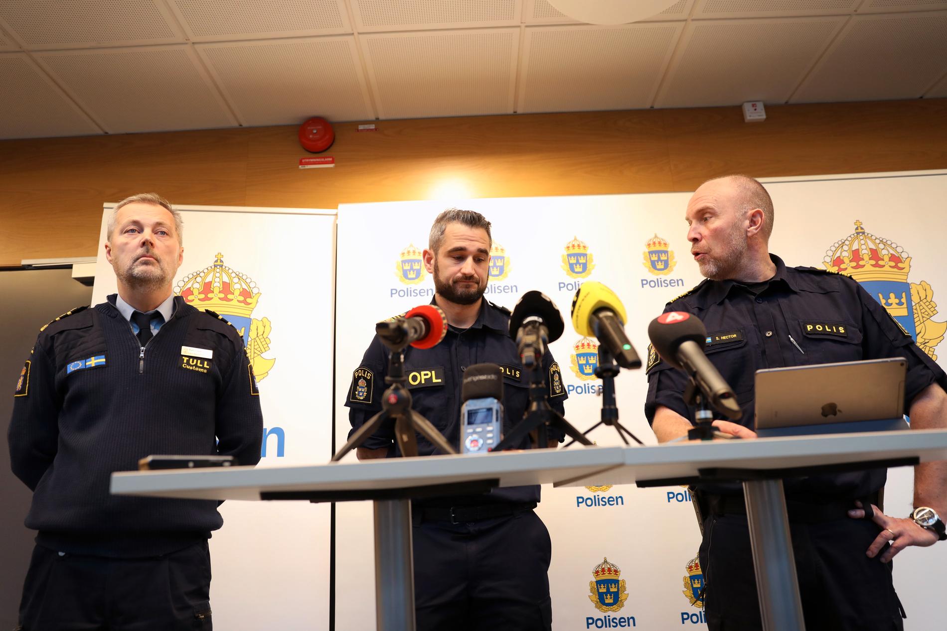 Polisen höll pressträff om operation Rimfrost. 