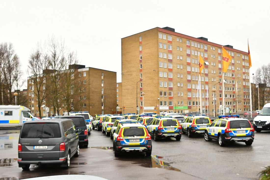Razzian på Rosengård ledde till att en 18-åring anhölls.