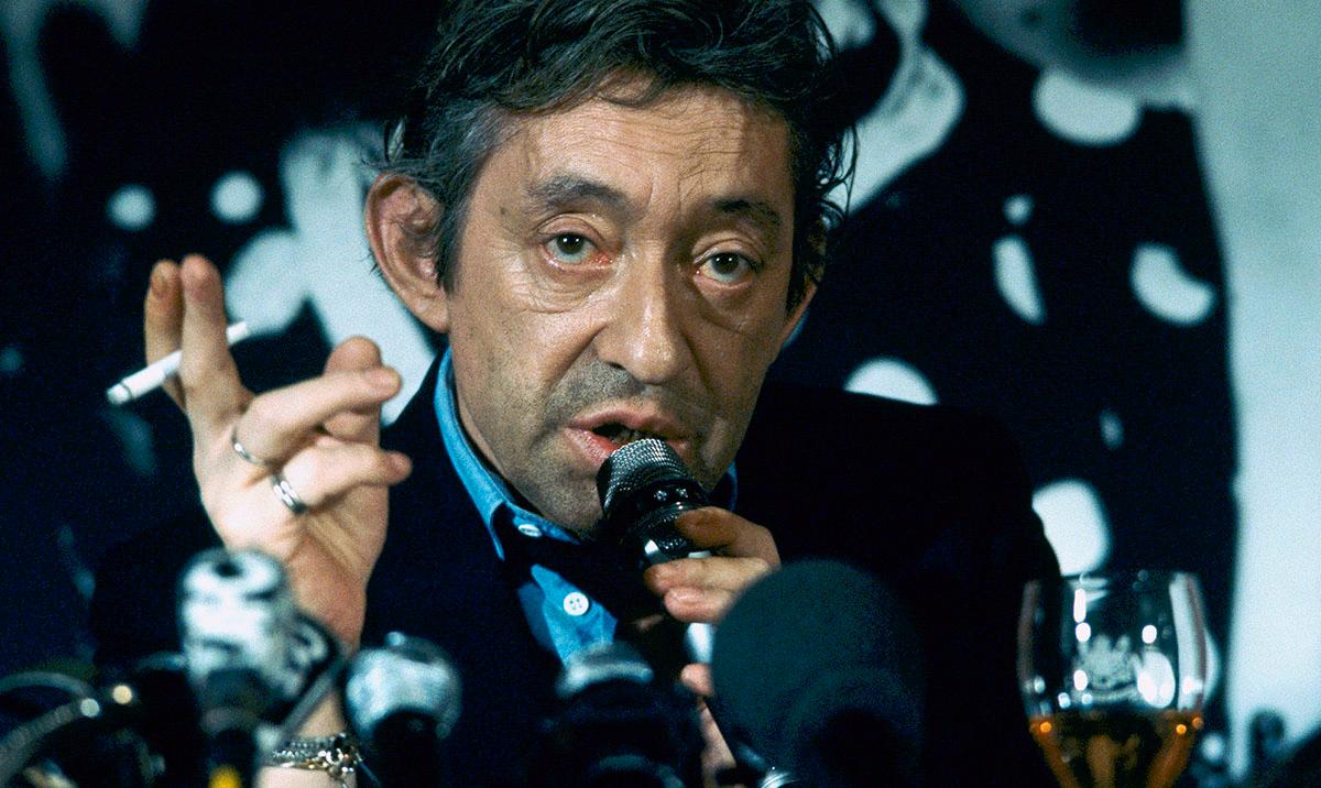 Serge Gainsbourg 1986, vid lanseringen av cigaretten Gitane blonde.