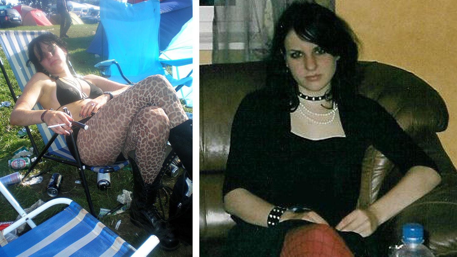 Till vänster: Amanda Reinsjö 2007. Till höger Amanda 2003. ”Det var svårt att umgås men det blev lättare när man drack. Det är ett mer förlåtande klimat när man har druckit lite”, berättar Amanda. 