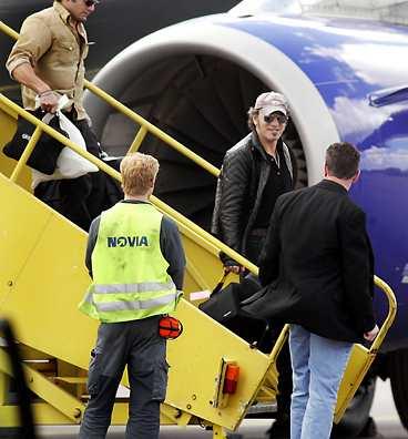 Bruce Springsteen landade på Landvetter strax efter klockan tre i går eftermiddag.