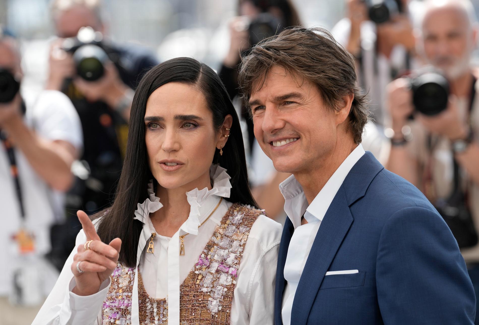 Jennifer Connelly och Tom Cruise under Cannesfestivalen i Frankrike där Cruise tilldelades hedersguldpalmen.