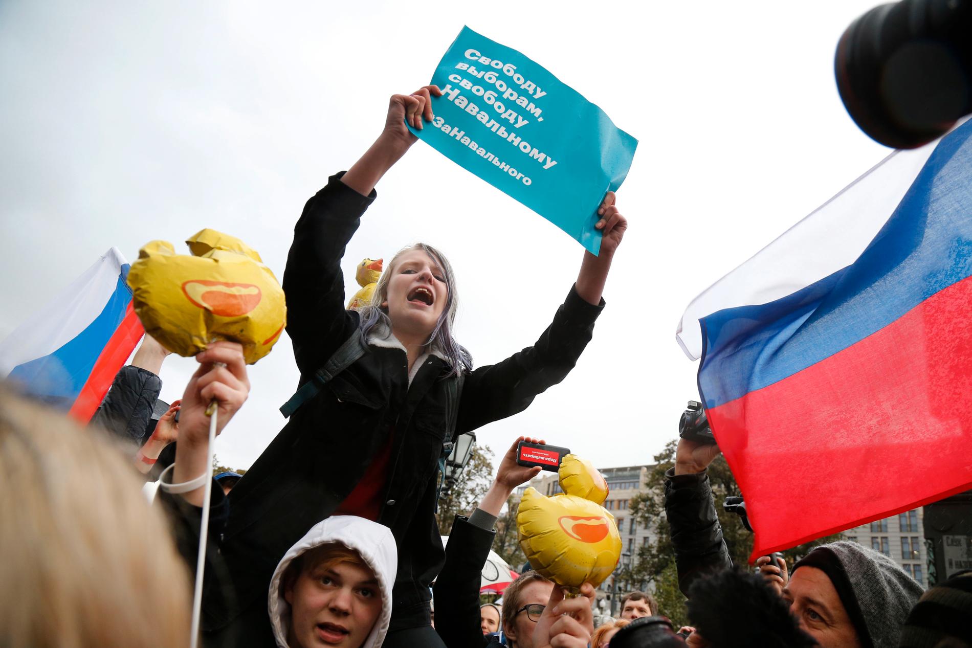 Demonstrationer i Moskva på lördagen.