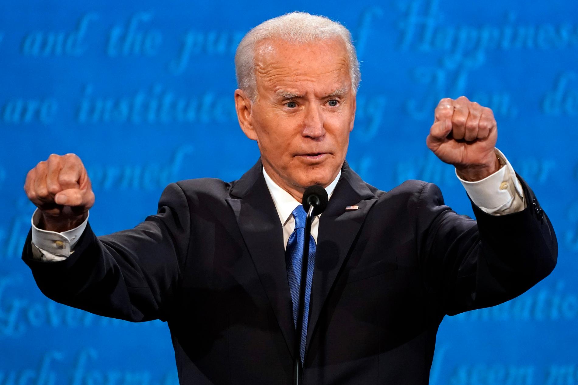 Demokraternas presidentkandidat Joe Biden under debatten.