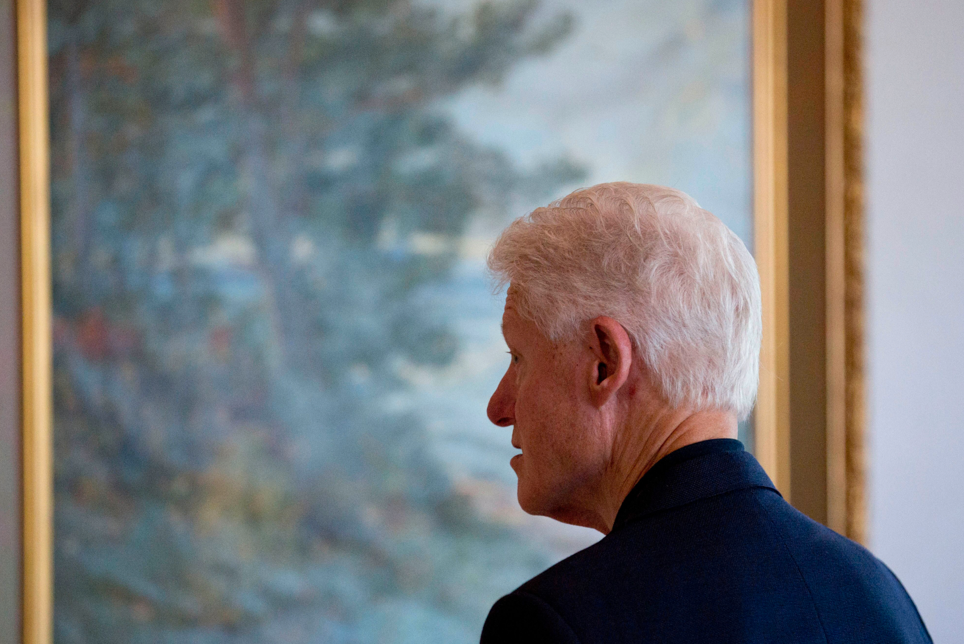 Bill Clinton i miljardären Anders Wiklöfs hus. 