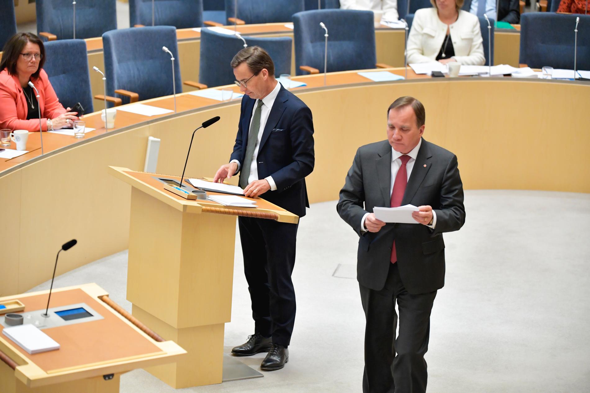 Moderaternas partiledare Ulf Kristersson kritiserar statsminister Stefan Löfven (S) för att leka med elden när han driver på EU:s sociala agenda. Arkivbild.