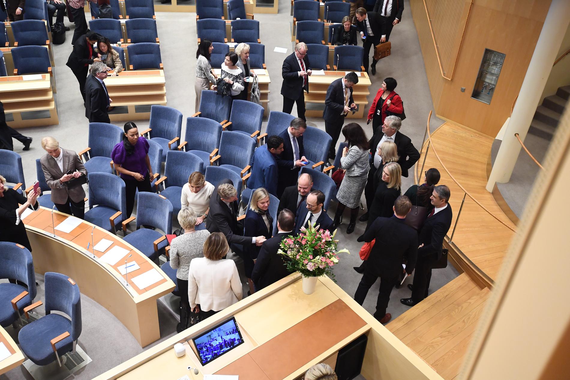 Statsministeromröstning i Riksdagen.