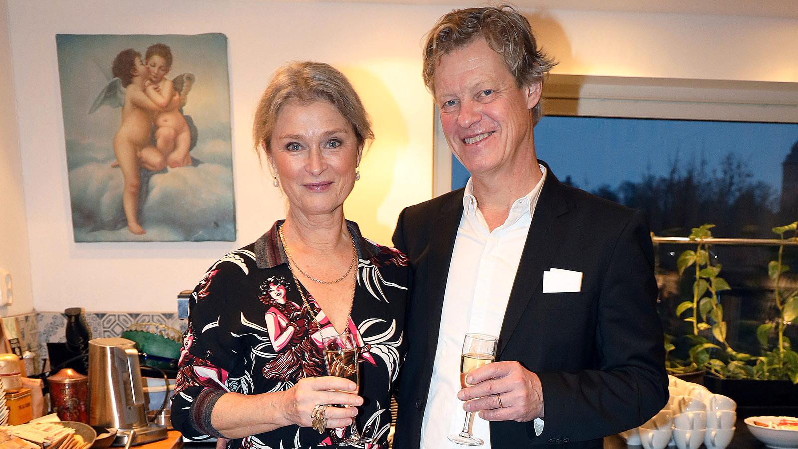 Lena Endre med sin man Martin Wickström.