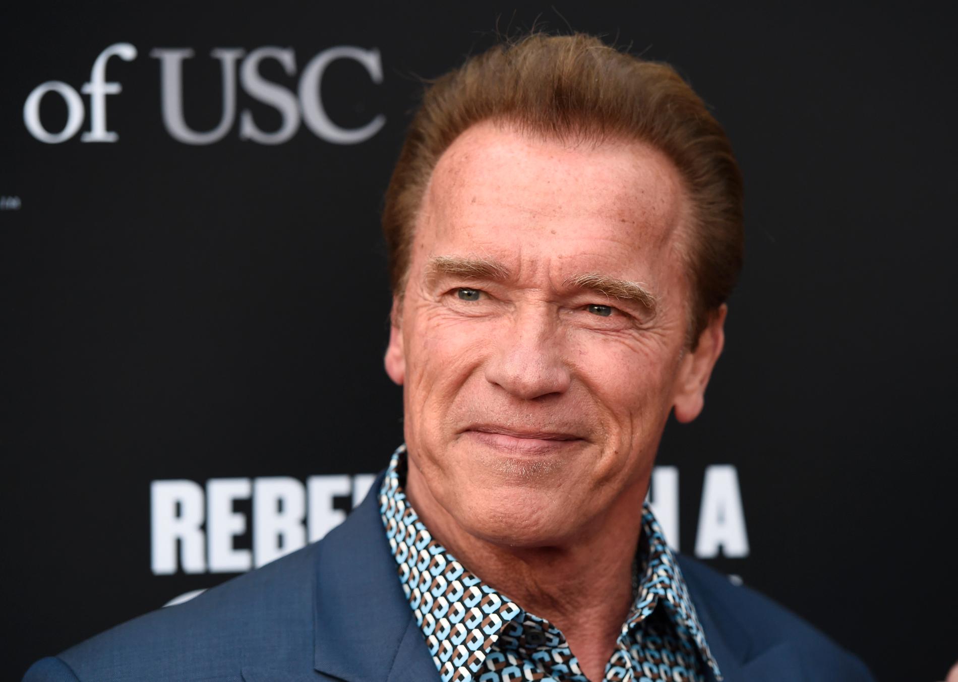 Arnold Schwarzenegger besökte under dagen Kungsbacka för att träna.