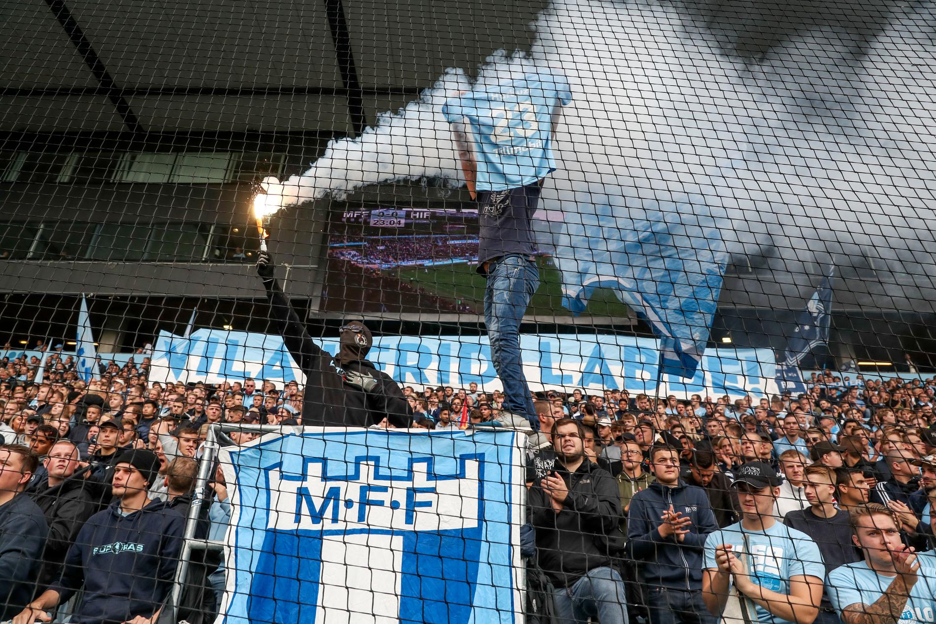 Polisen övervakade publiken med drönare i matchen mellan Malmö och Hammarby.