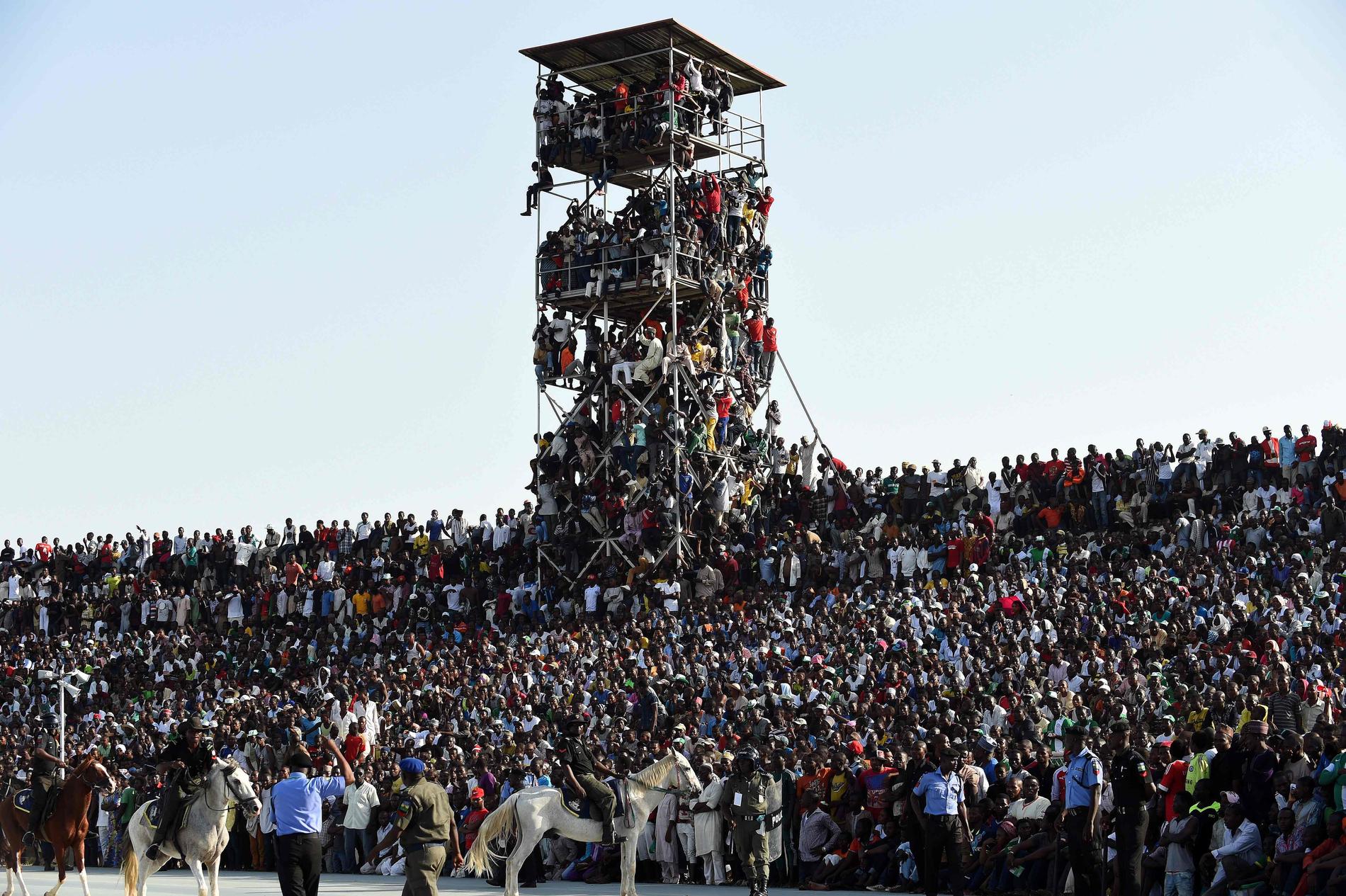 Kvalmötet Nigeria–Egypten följdes av över 40 000 åskådare.
På en arena som tar in 16 000.