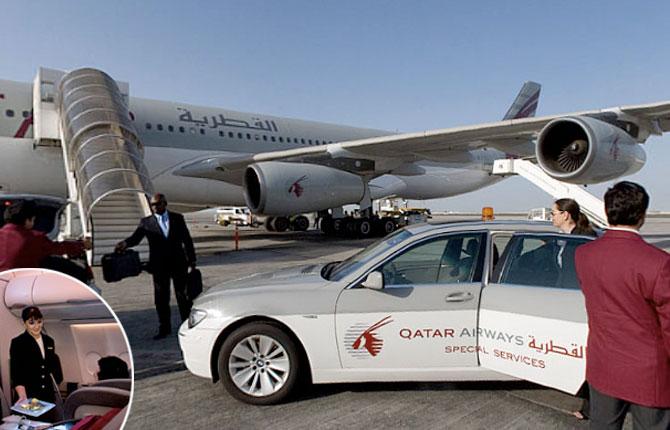 QATAR AIRWAYS Det är inte bara flygresan som är superlyx på Qatars förstaklass. Även färden till och från flygplanet sker med stil i en privat BMW med chaufför. Väl inne i planet bjuds det på kaviar, hummer och champagne. Prisexempel Doha-London 26 600 kronor.