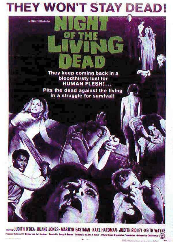 Den klassiska affischen till Romeros ”Night of the living dead”.
