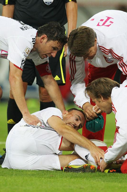 Franck Ribery skadade sig efter Müllers kvittering.