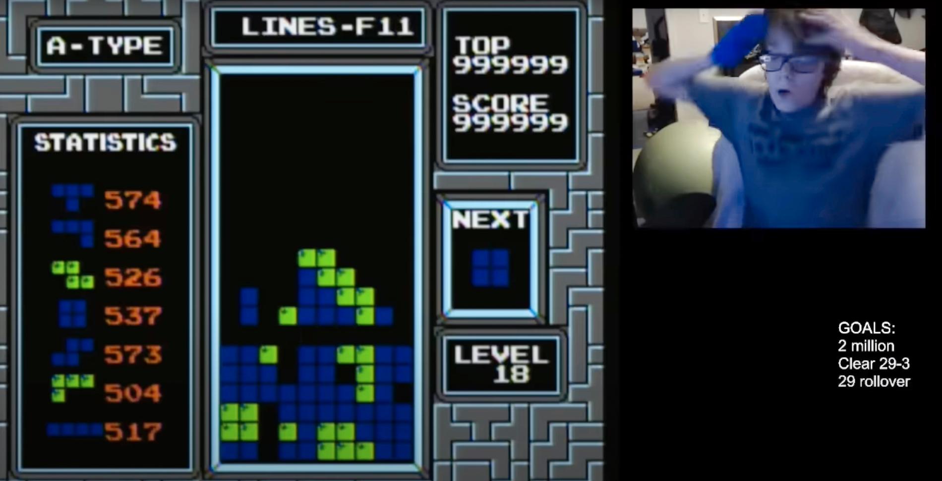Willis Gibson, 13 år från Oklahoma, fick Tetris att krascha.