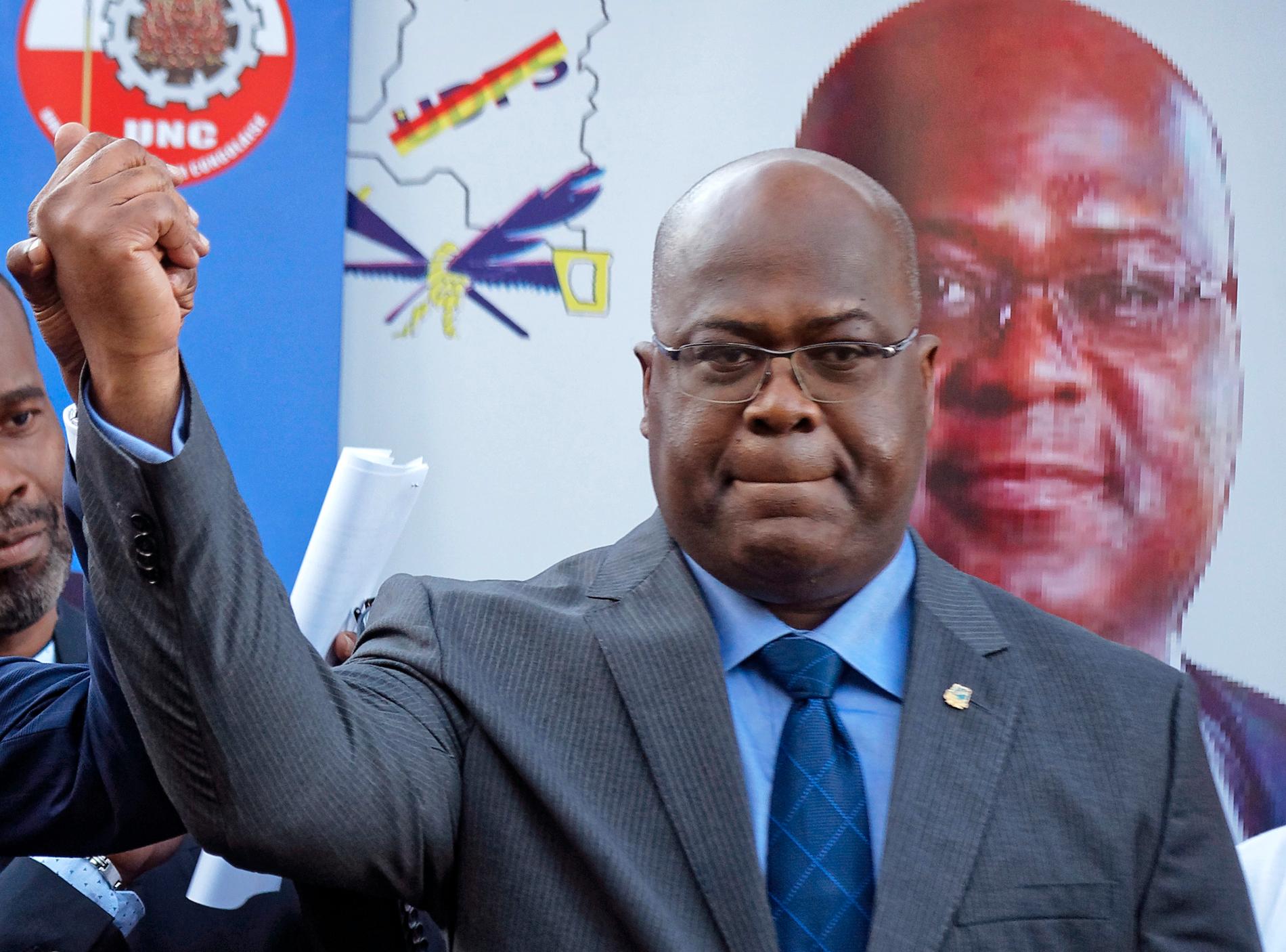 Félix Tshisekedi är Kongo-Kinshasas nye president enligt landets valkommission. Det anser även författningsdomstolen. Bilden är från valkampanjen i november.