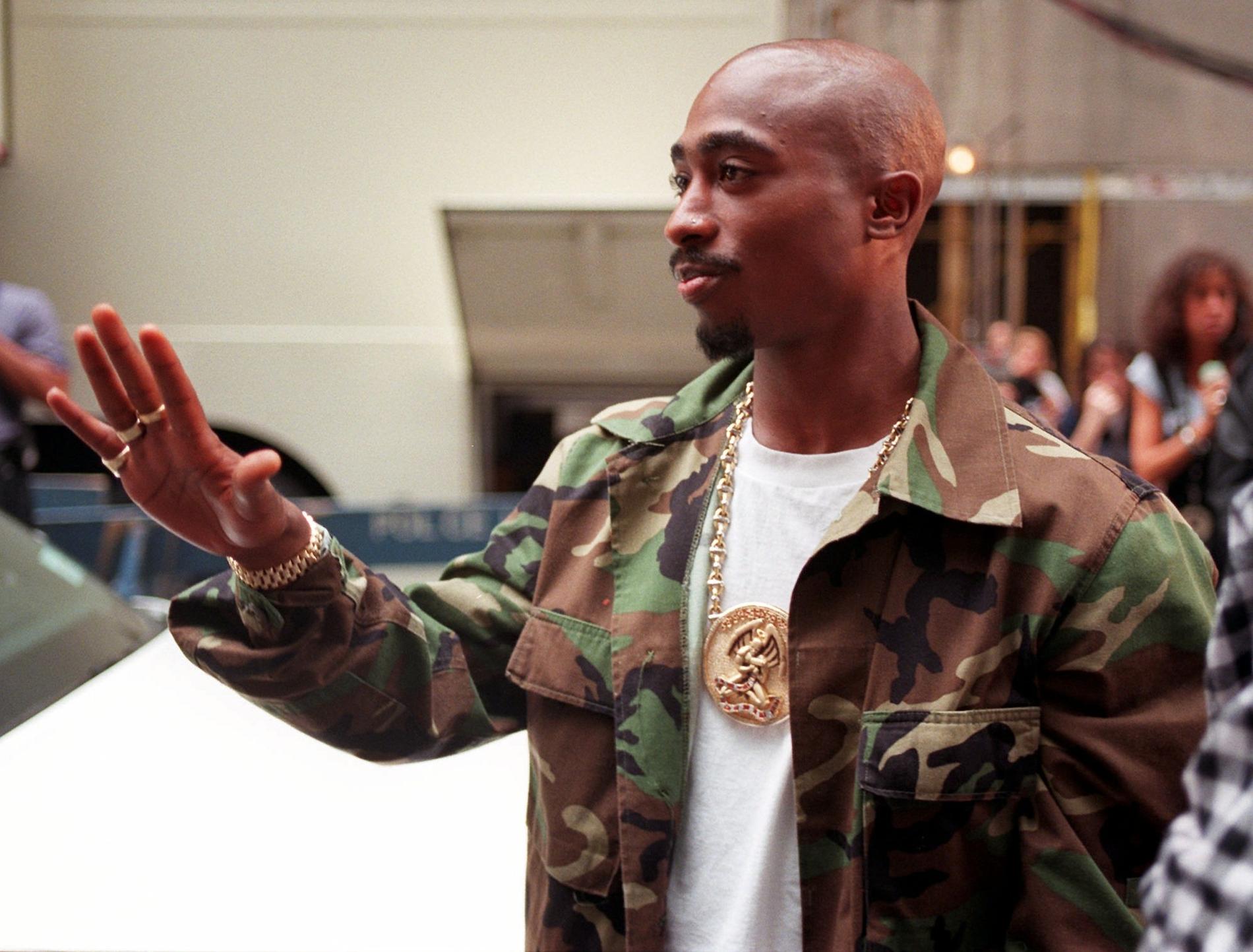 Tupac Shakur i New York's Radio City Music Hall bara en månad innan han blev skjuten. Arkivbild.