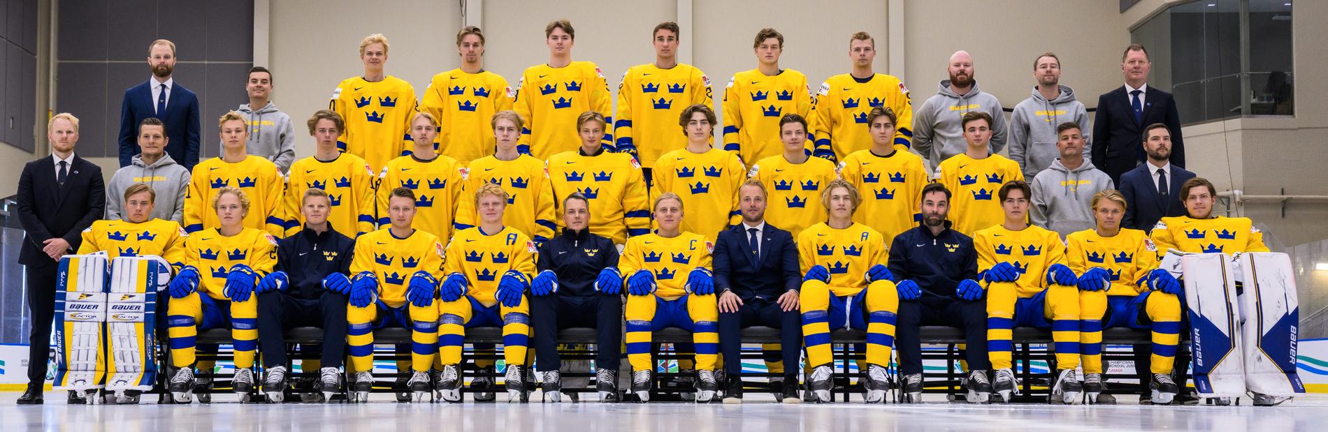 Sveriges trupp till JVM i hockey 2022.