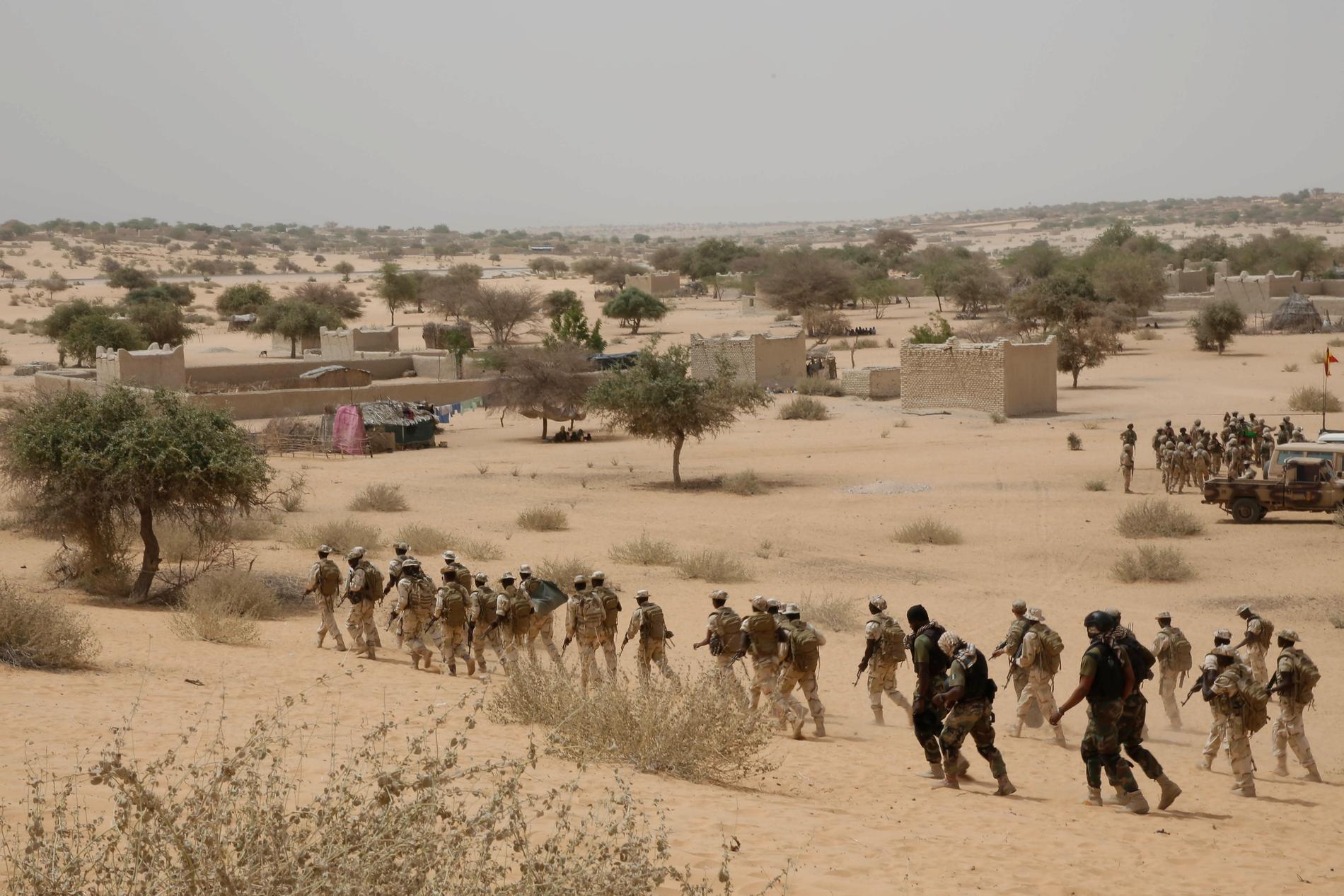 Soldater från Tchad och Nigeria, här i en övning med amerikansk militär. Arkivbild.