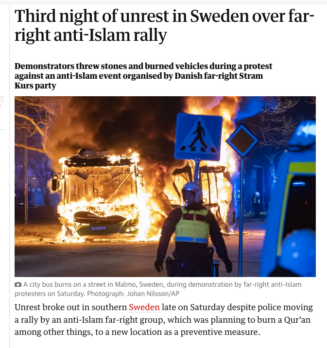 Flera tidningar, bland dem brittiska The Guardian, har publicerat AP:s artikel om upploppen. 