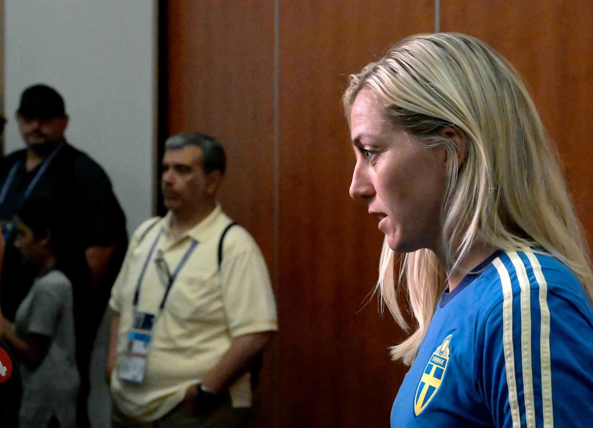 "Det är en besvikelse", säger Linda Sembrant efter att ha blivit stoppad från spel i Algarve Cup. Arkivbild.