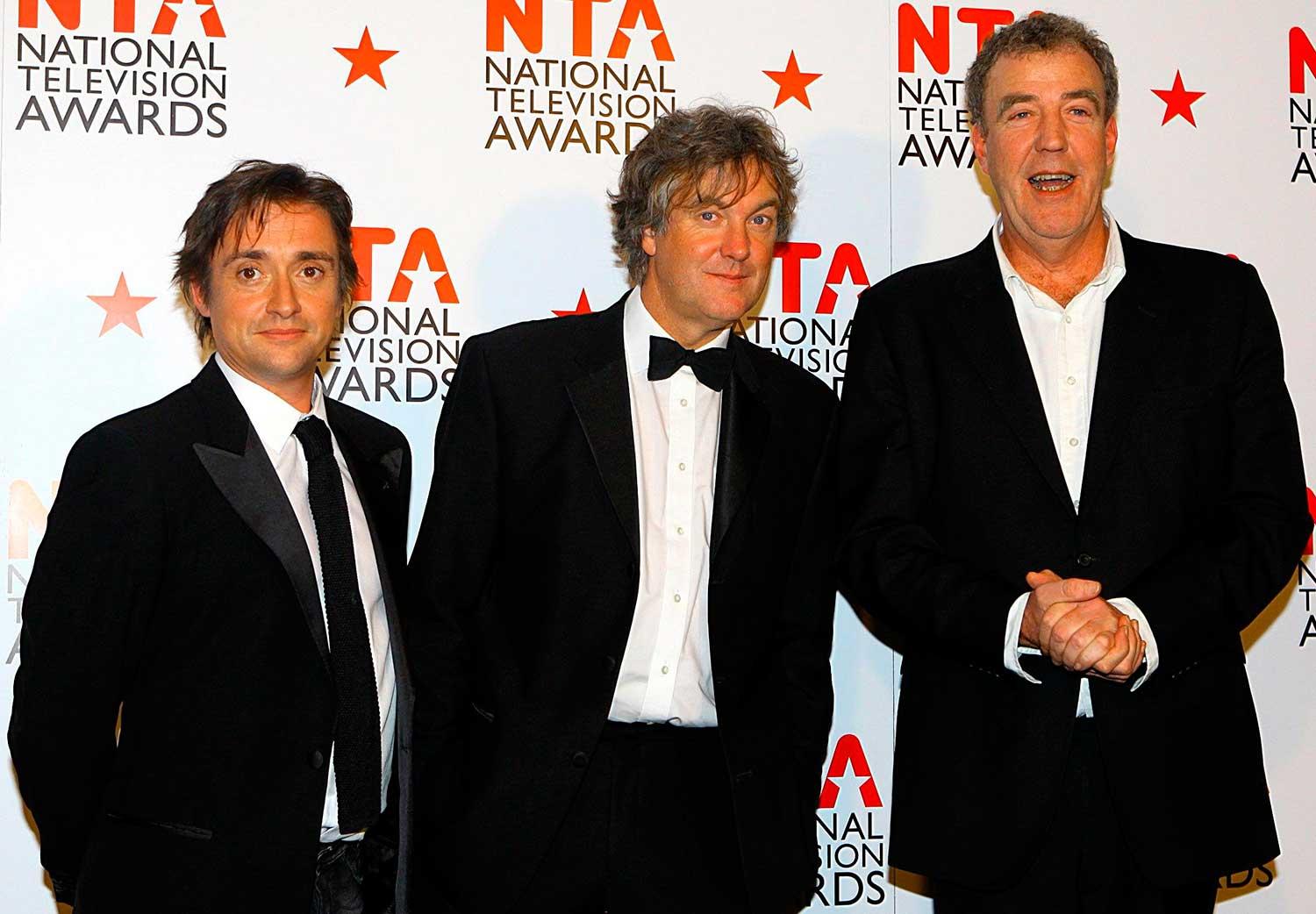 Top gear-programledarna Richard Hammond, James May och Jeremy Clarkson.