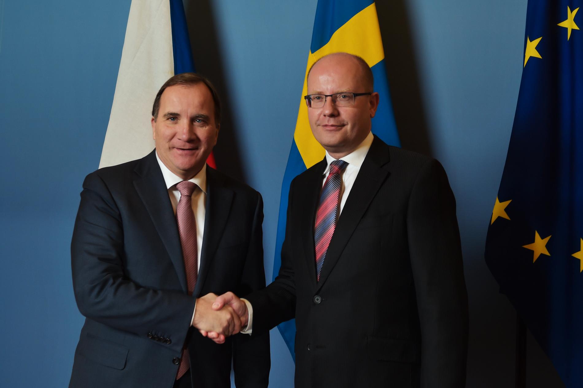 Bohuslav Sobotka träffade statsminister Stefan Löfven vid ett besök i Stockholm i höstas. Arkivbild.