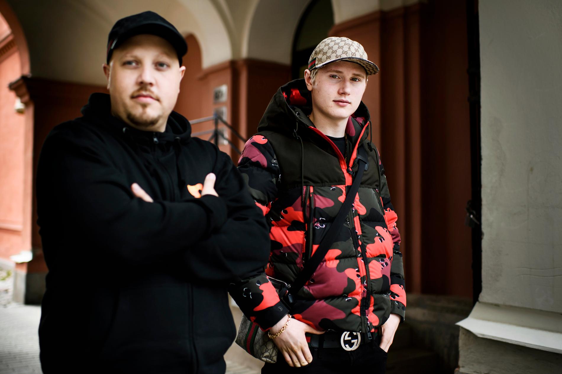 Sebastian Stakset och Einár i samband med att de släppte  låten "Mamma förlåt" augusti 2019.  