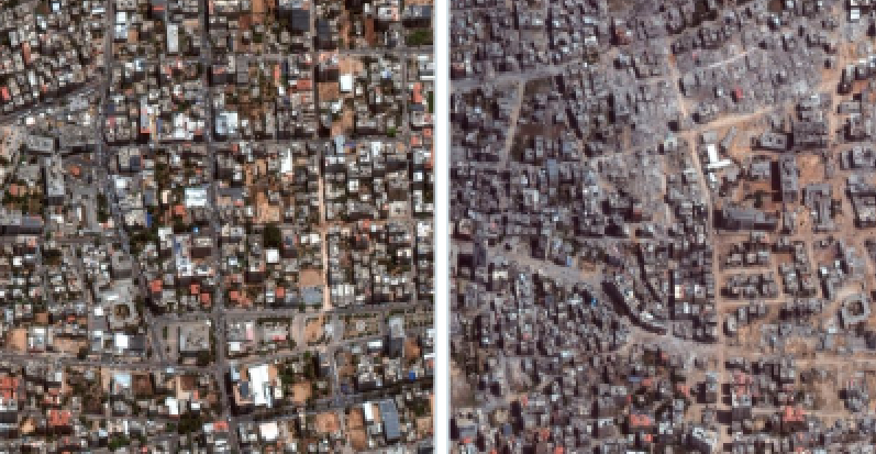 Satellitbilderna visar förstörelsen på al-Shifasjukhuset