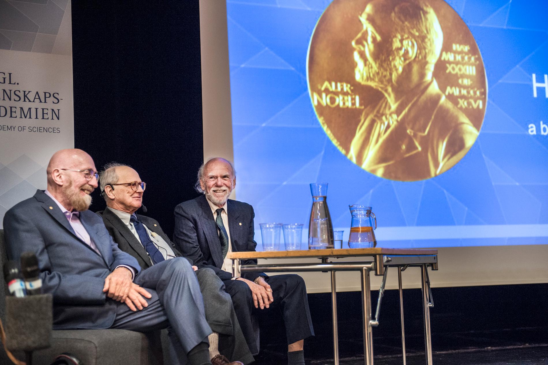 Kip Thorne, Rainer Weiss och Barry Barish tilldelades förra årets fysikpris. Arkivbild.