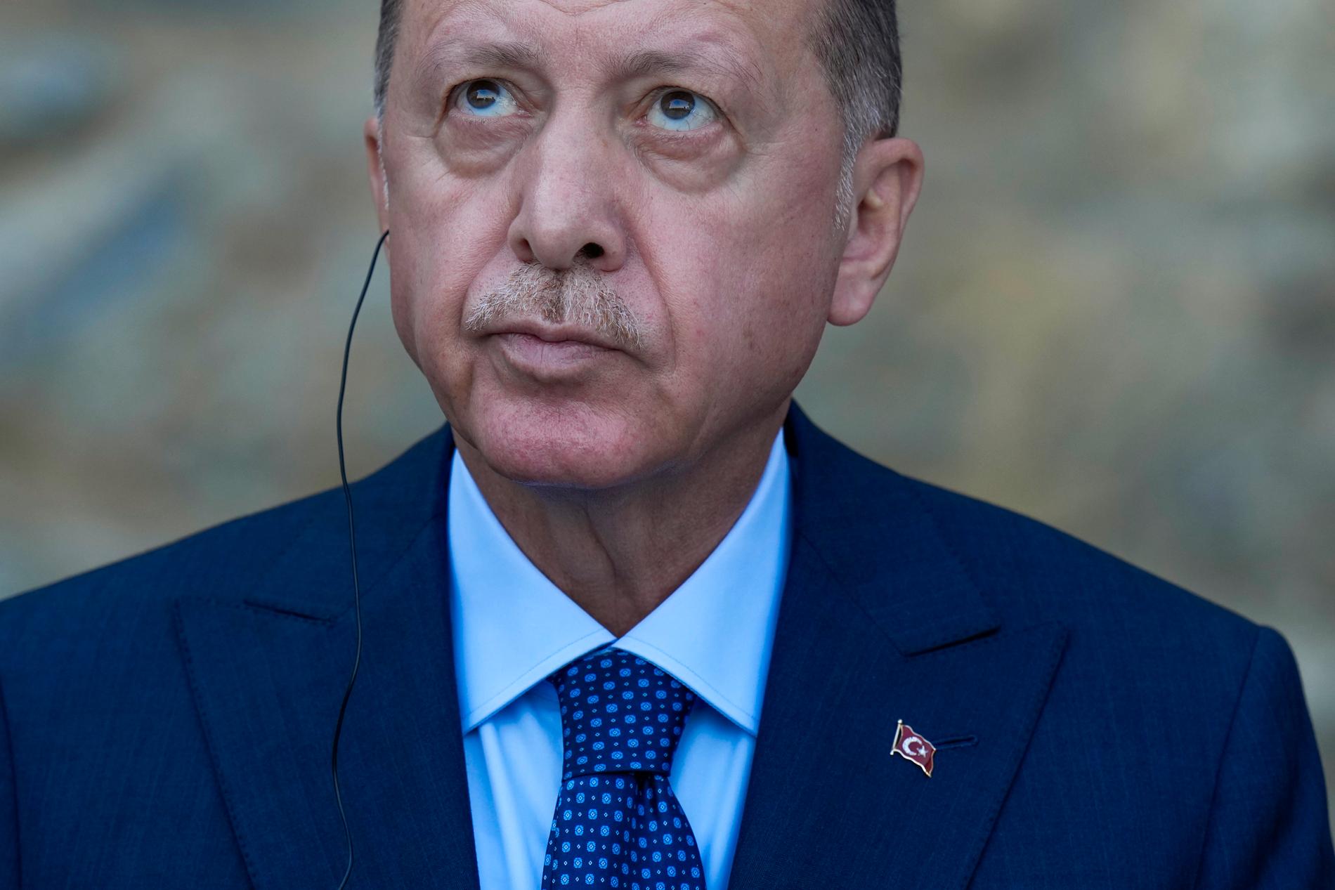 Turkiets president Recep Tayyip Erodogan beskrivs som mer pressad än någonsin. Arkivbild.