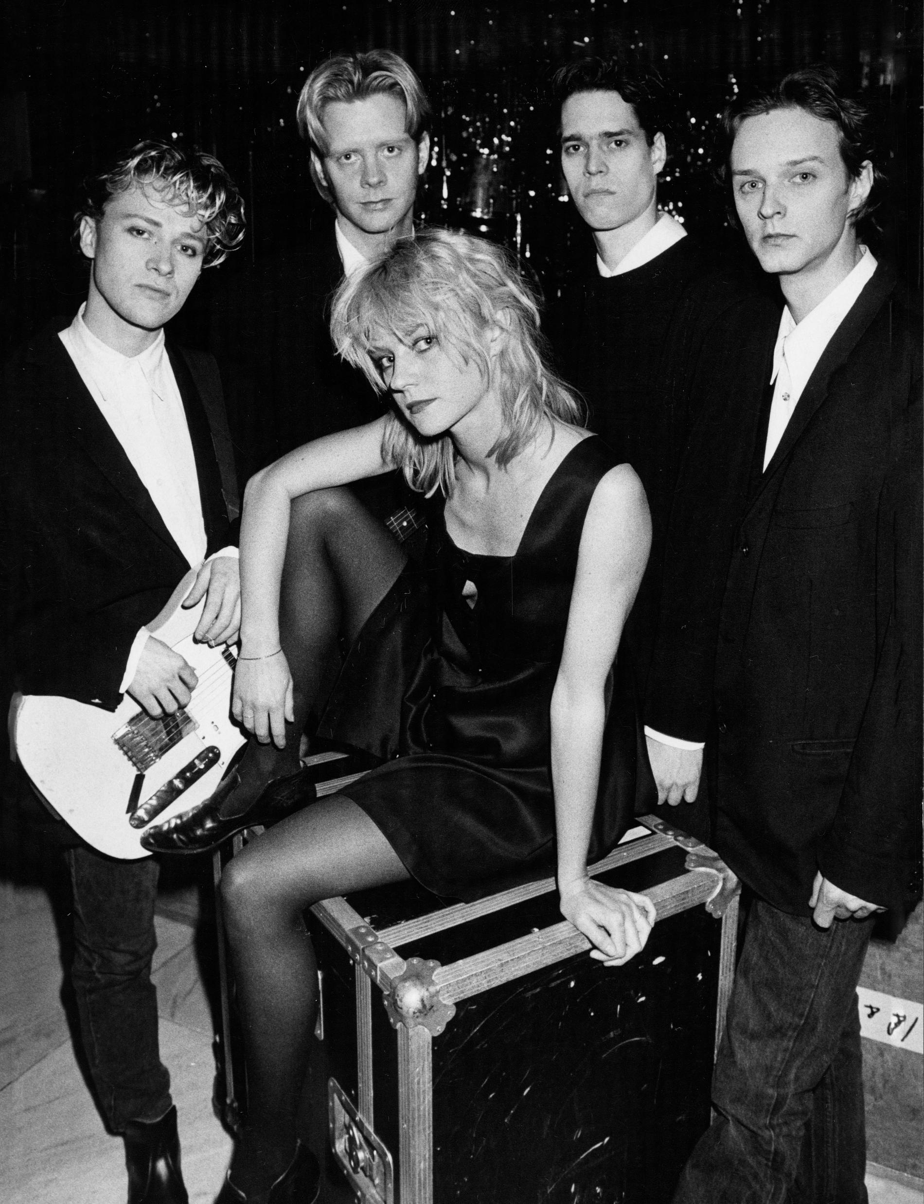 Lolita Pop i mars 1989. Från vänster: Sten Booberg, Per Ståhlberg, Karin Wistrand, Henrik Melin, Benkt Söderberg.