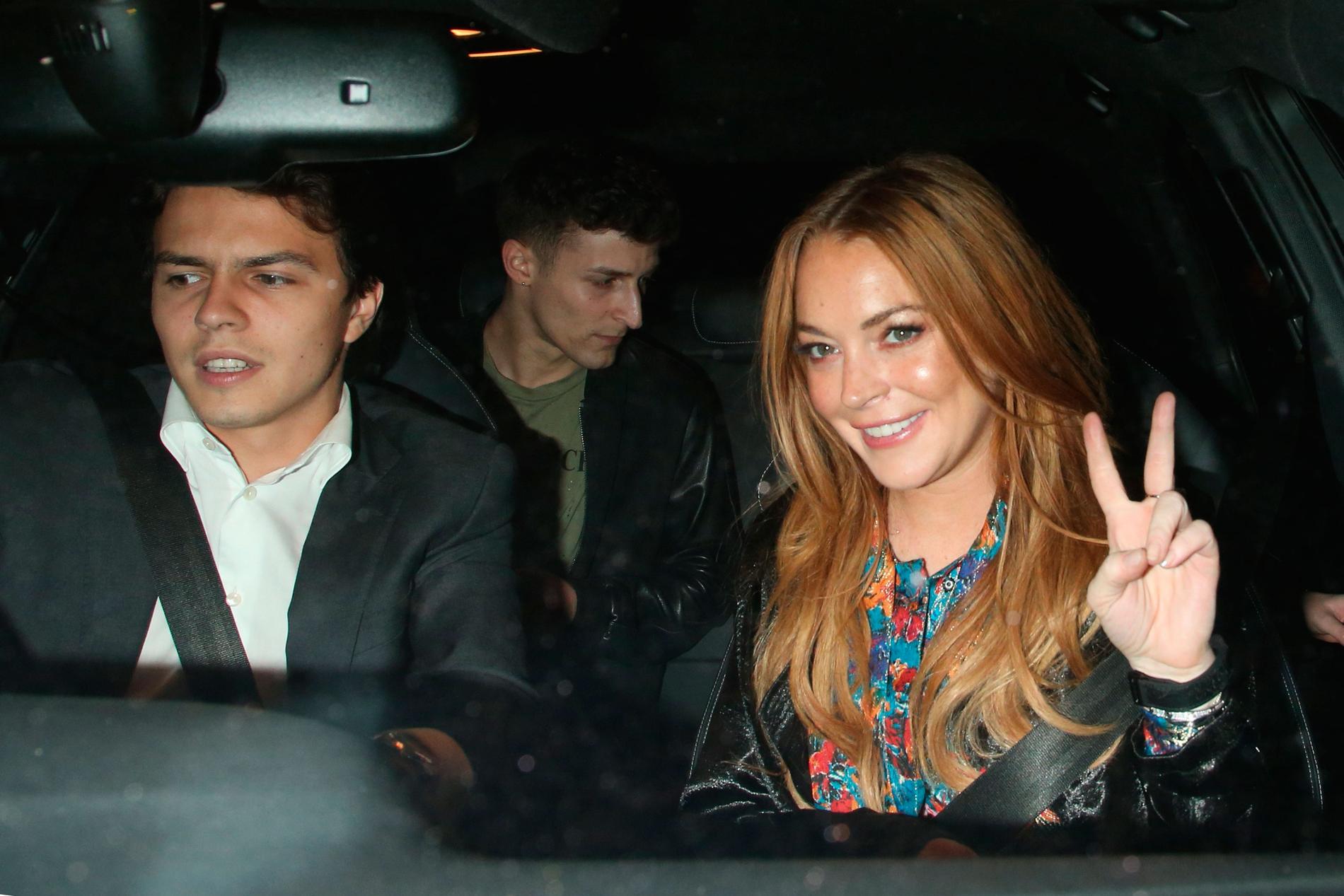 Lindsay Lohan och Egor Tarabasov i London i oktober förra året
