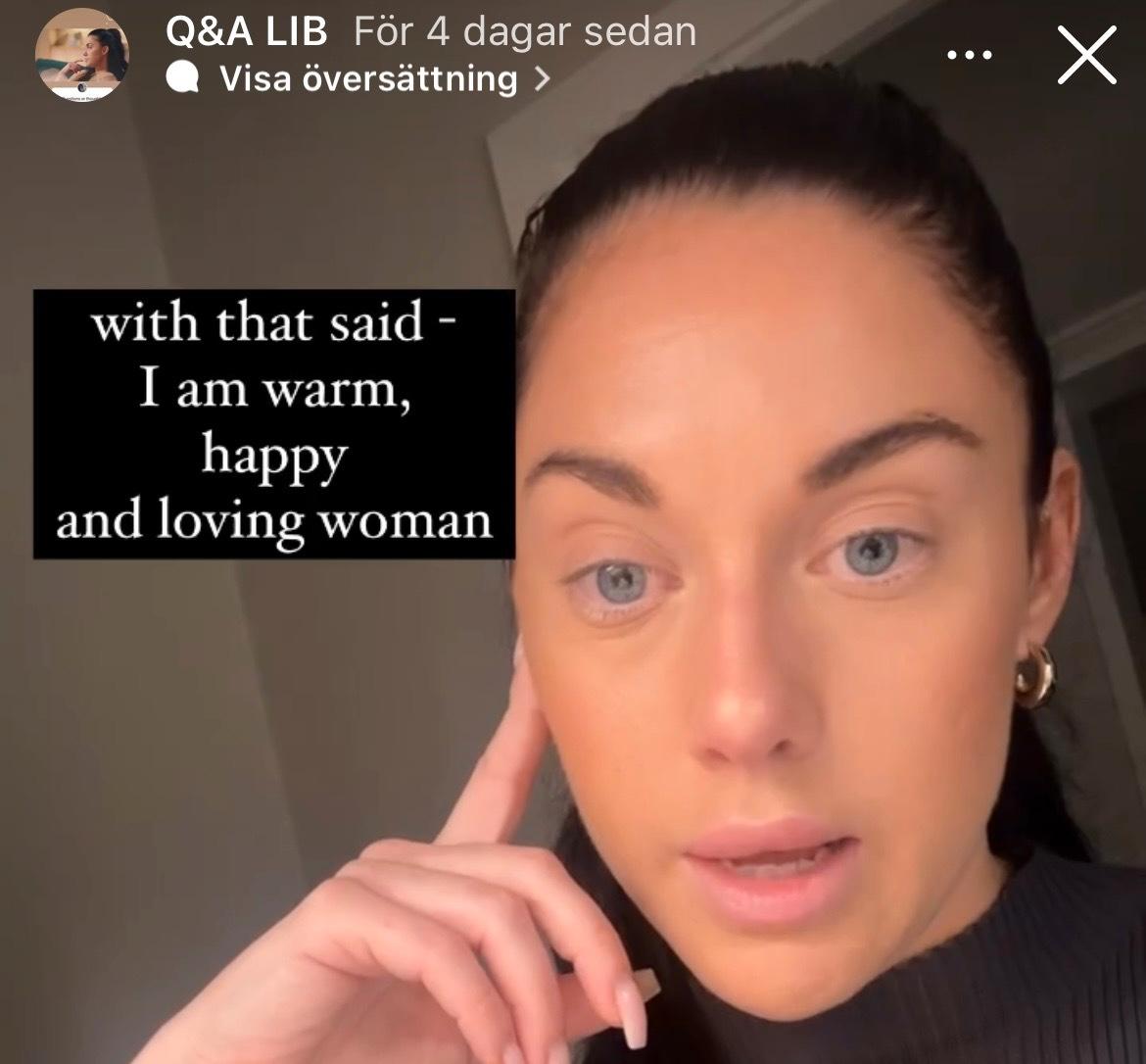 Catja Lövstrand svarar på följarnas frågor i en Instagram story. 