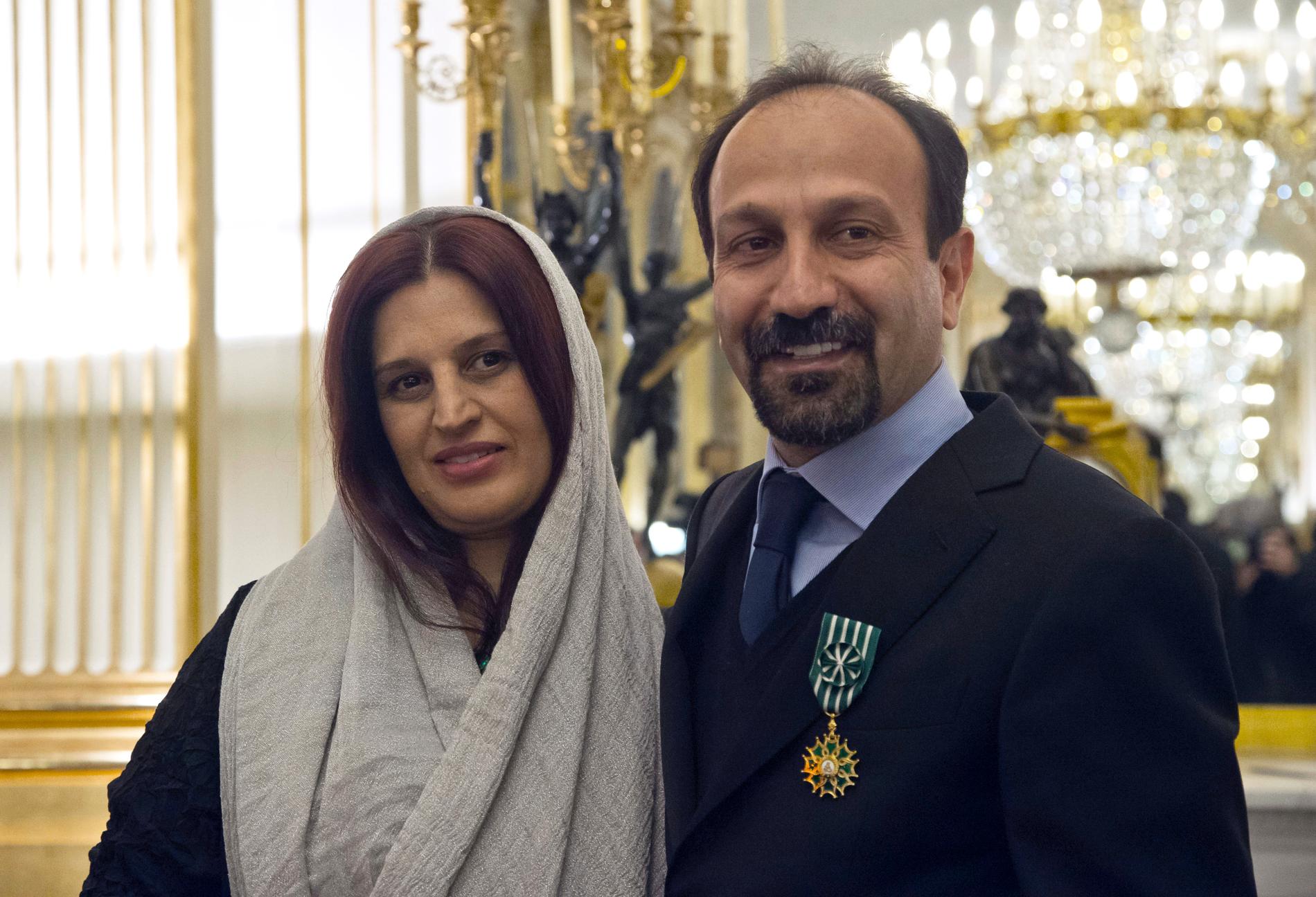 Asghar Farhadi tillsammans med sin fru Parisa Farhadi.