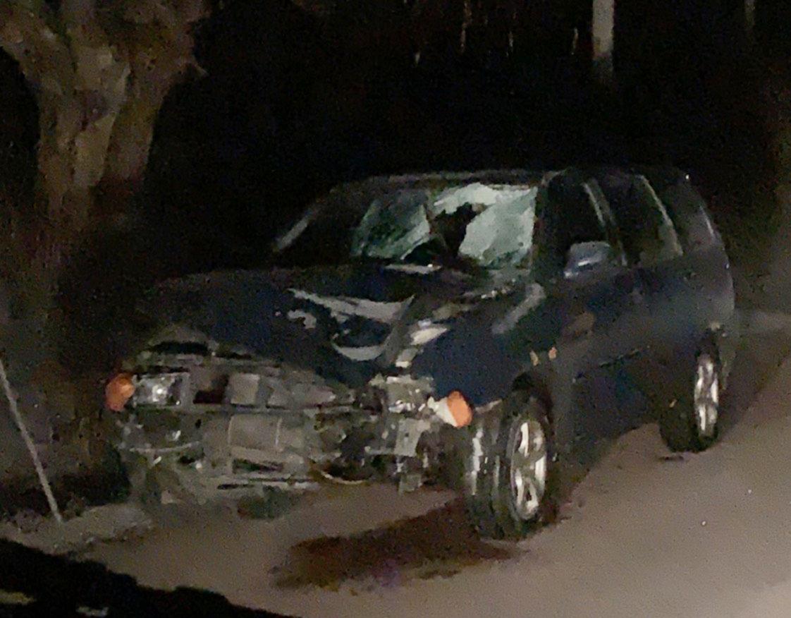 Bilen som hittades i närheten av olycksplatsen.
