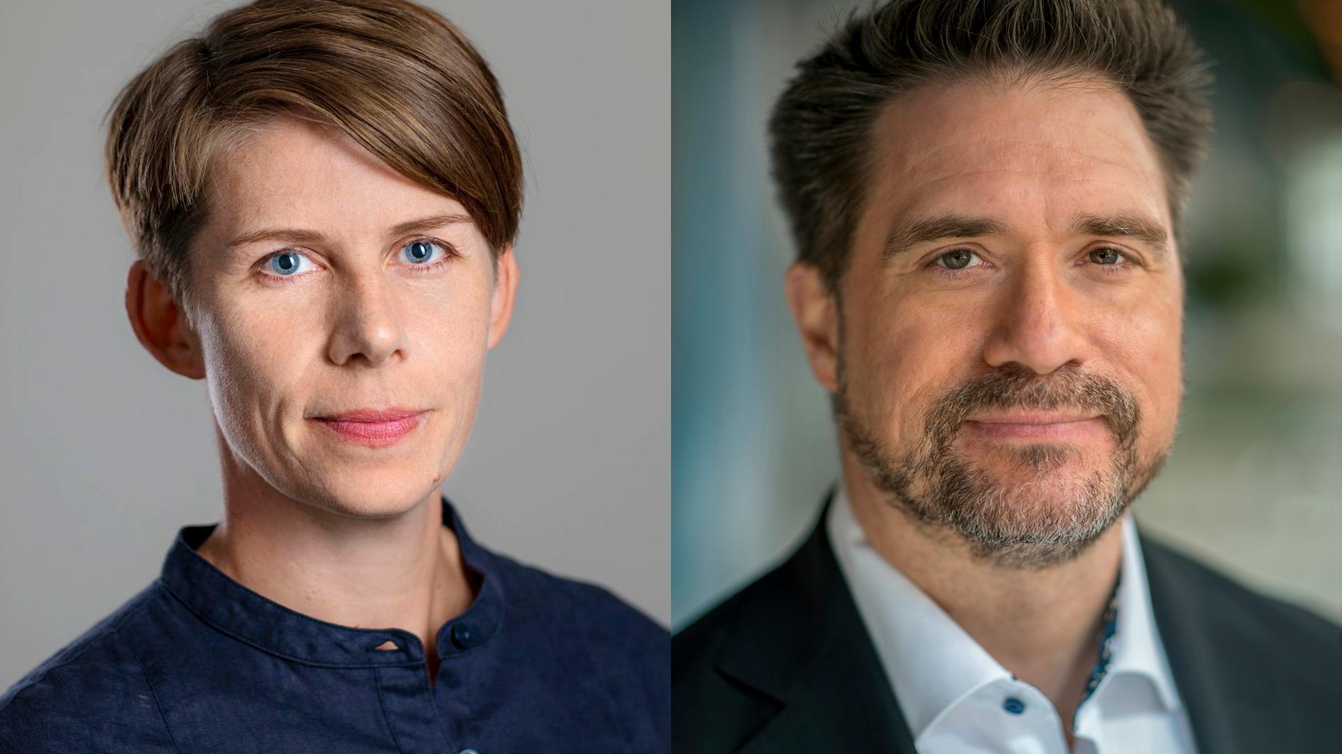 Två av undertecknarna: Ulrika Hyllert, ordförande Journalistförbundet, och Erik Halkjaer, ordförande Reportrar utan gränser.