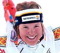 Anja Pärson klarade en plats på pallen för fjärde gången den här säsongen.