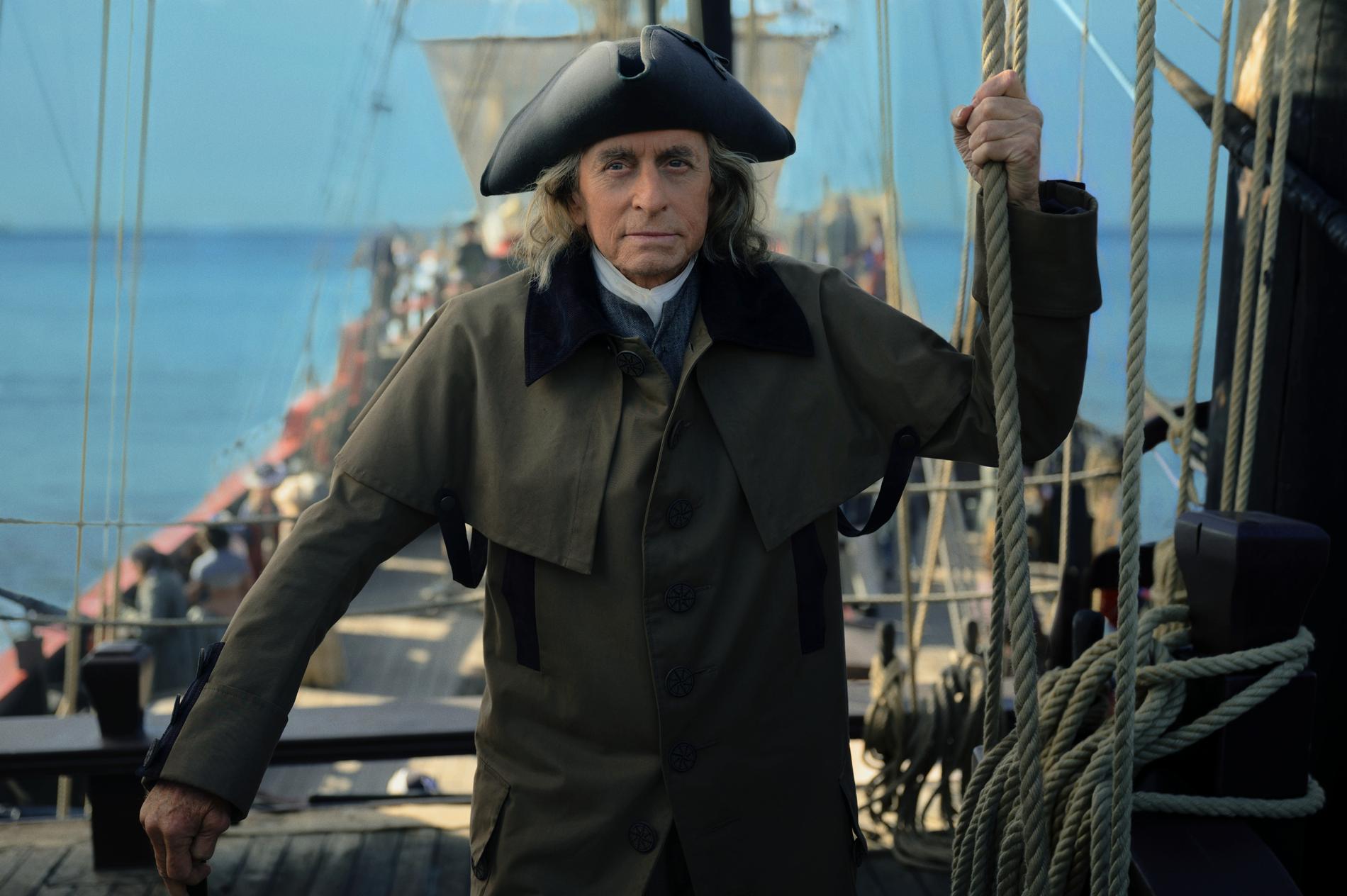 Michael Douglas spelar Benjamin Franklin, en av USA:s grundare, i en ny miniserie. Pressbild.